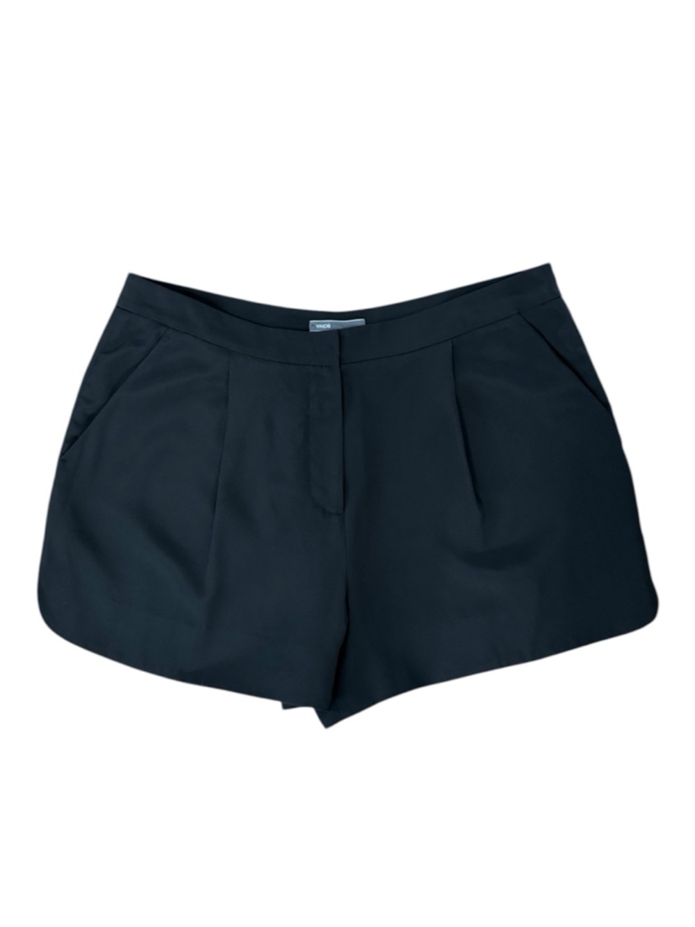 VINCE | Revolve Dan 100% Silk Pleated Shorts in Black, Size 6 - Picture 3 of 8